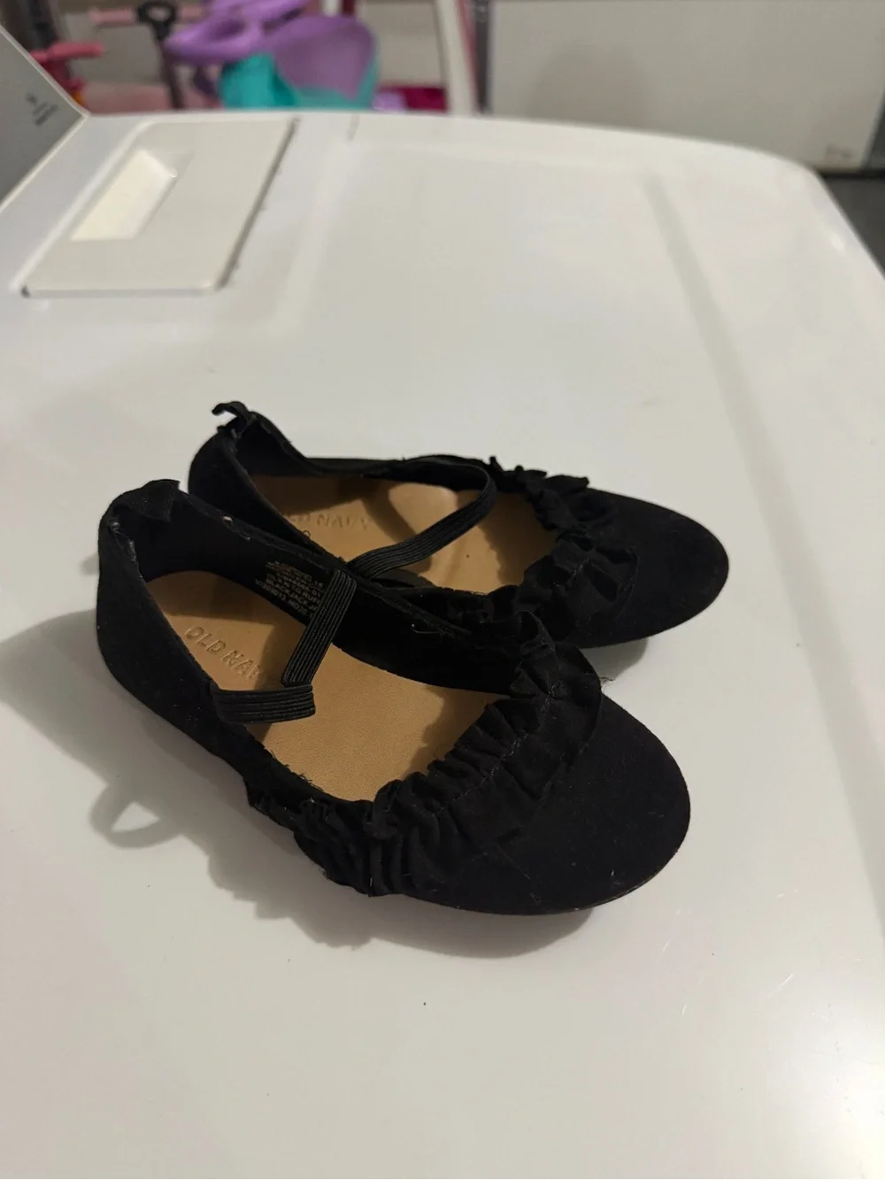 Old Navy Black Ruffle Mary Jane Shoes